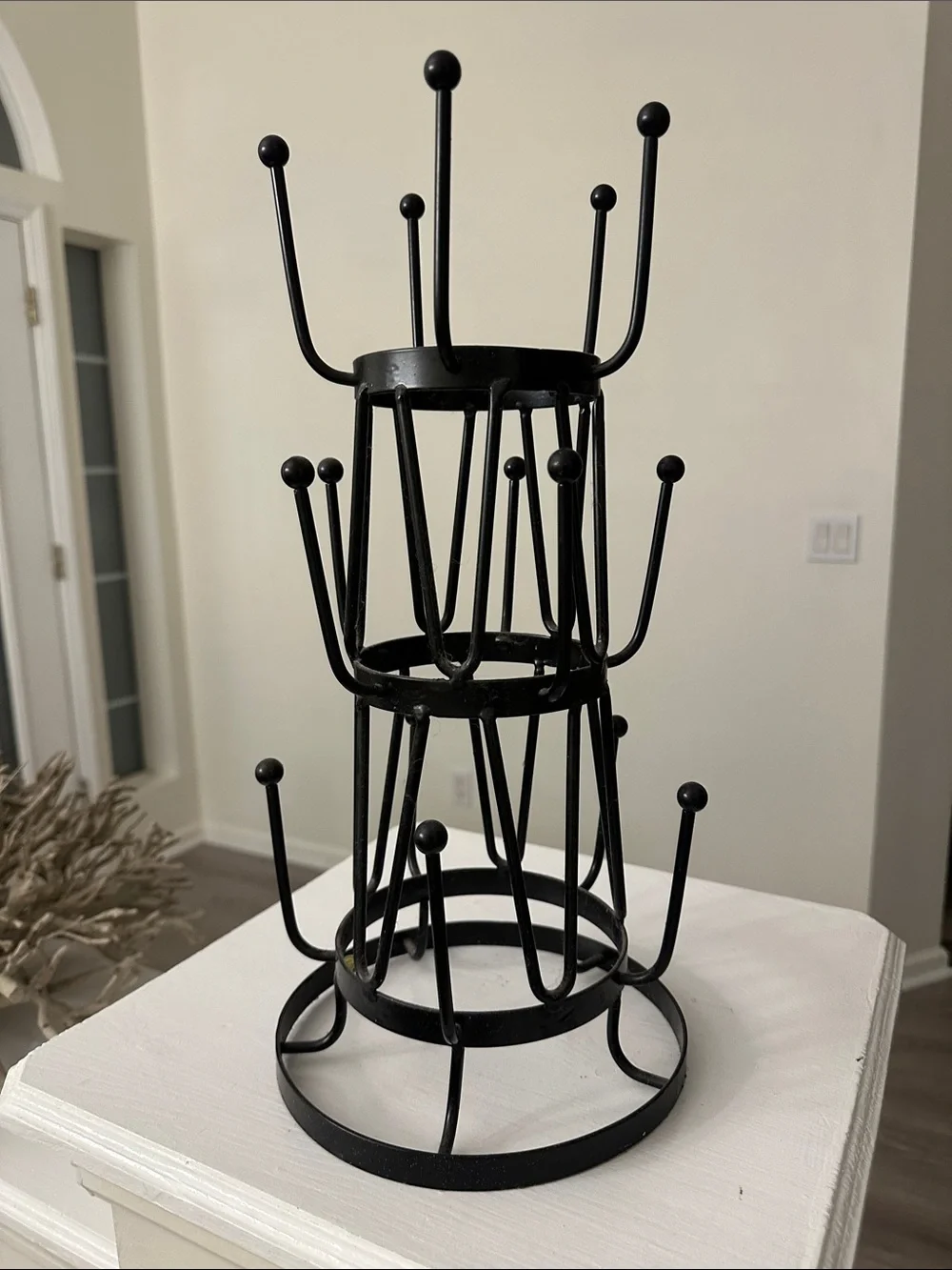 Black Metal Mug and Cup Drying Rack